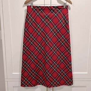 Casual Corner Annex Petite Plaid Midi Lined Skirt Size 6